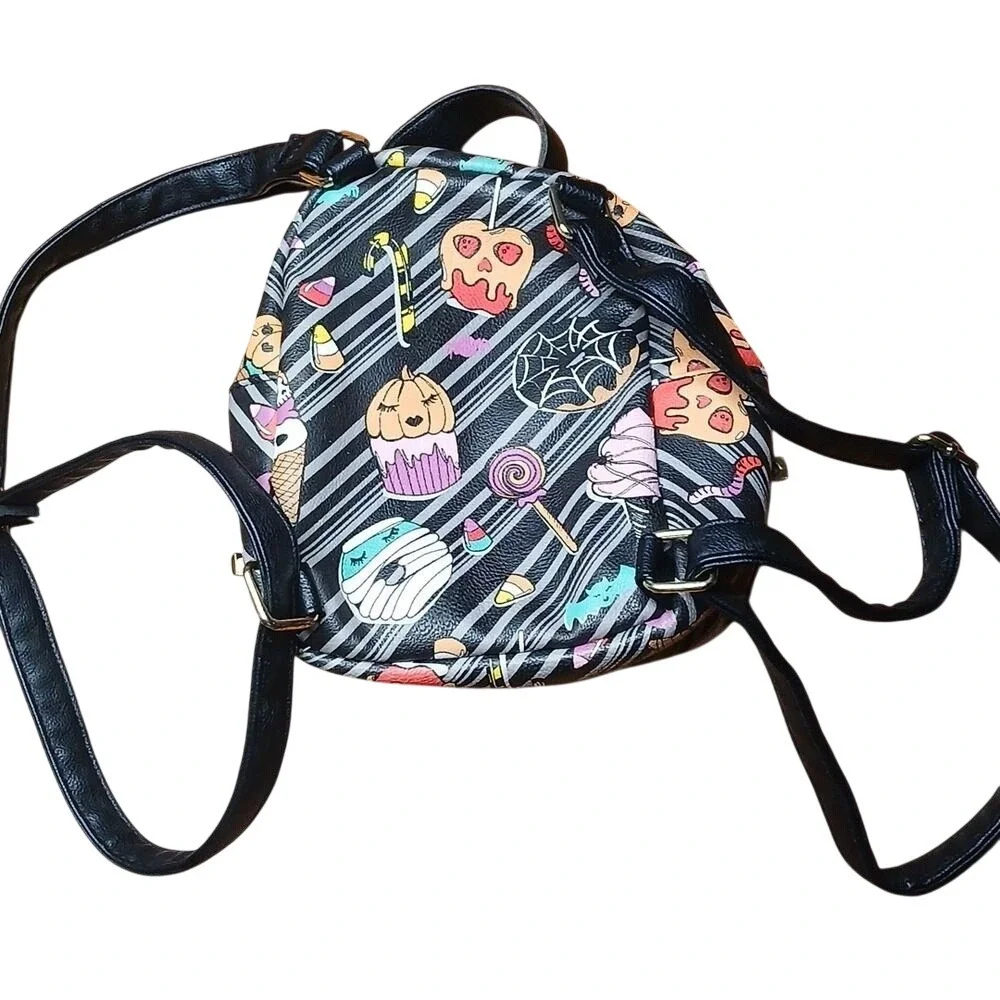 Betsey Johnson Mini Backpack Womens OS Black Halloween Vampire Dog Spooky Treats
